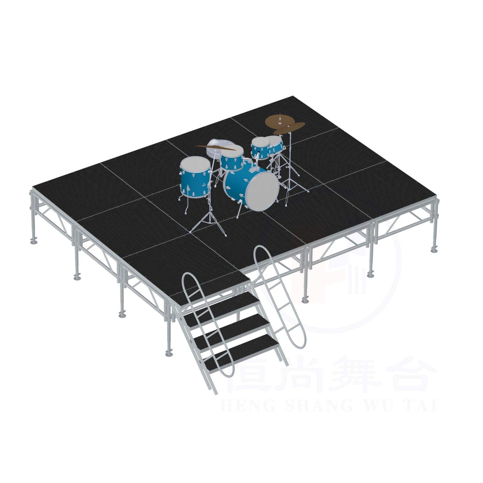 Portable Outdoor Concert Stage Platform with Adjustable Height 