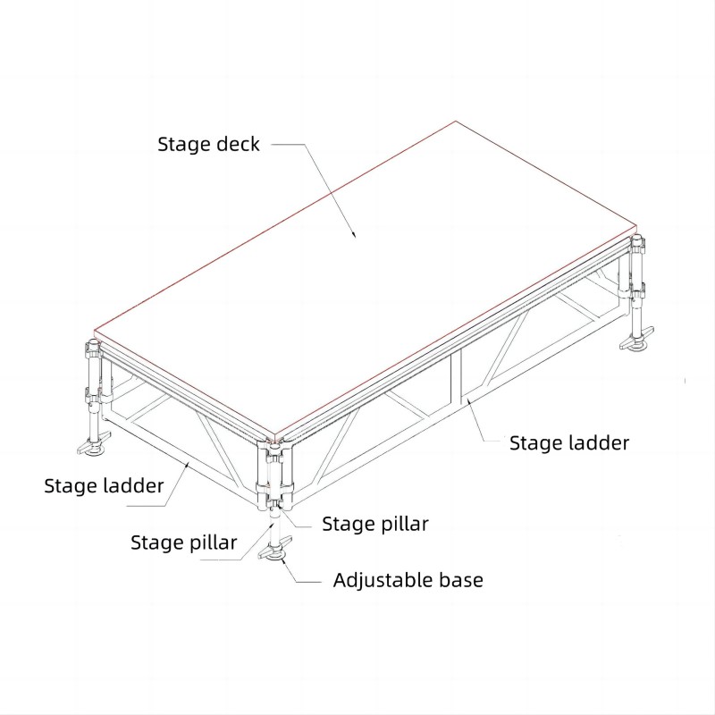 Concert Stage Podium Outdoor Portable 14x12m