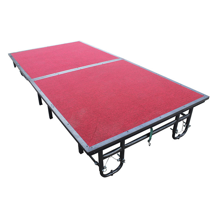 Red Mobile Steel Foldable Adjustable Platform 